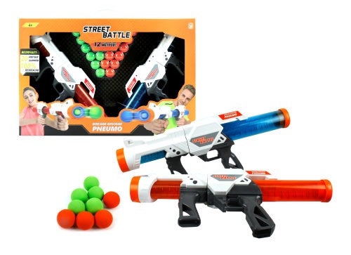 Игрушечное оружие 1TOY Street Battle с мягкими шариками (2 пистолета, 20 шар. 3,4 см).